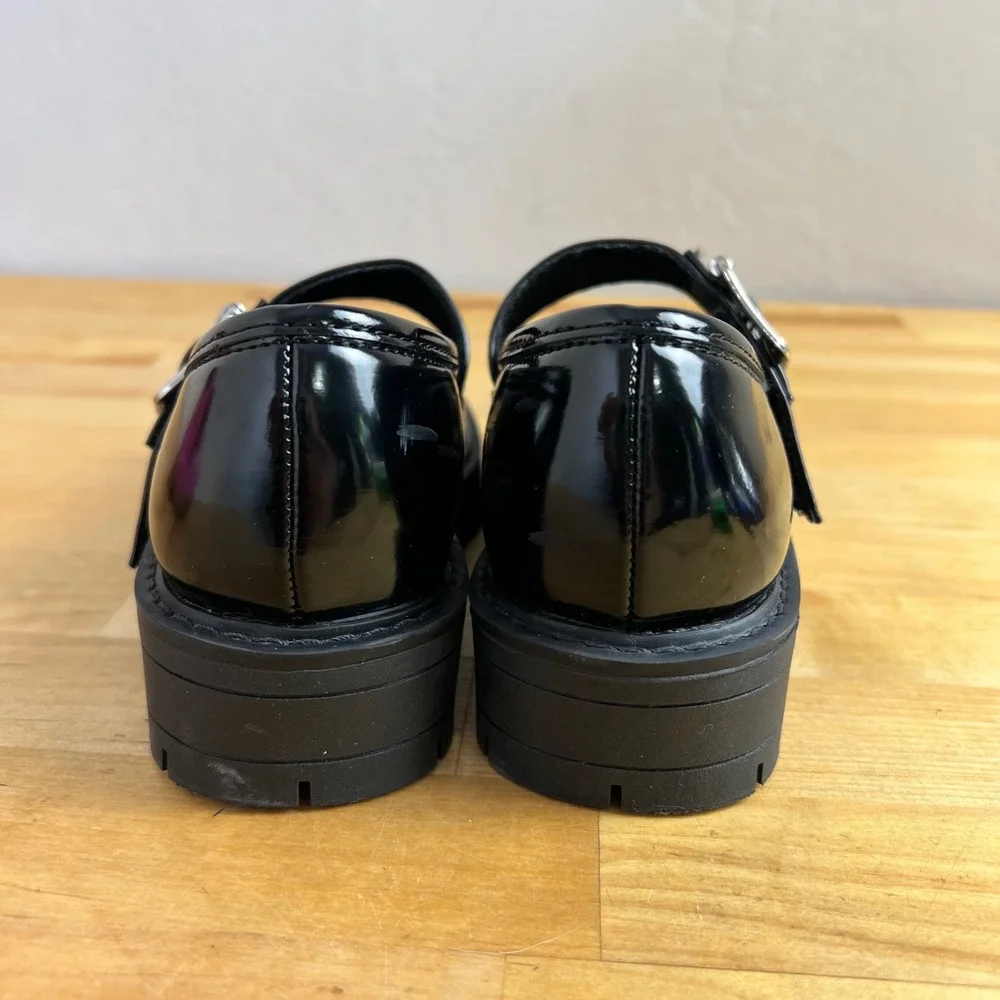 Dream Pairs‎ Black Patent Mary Jane Platform Lug Sole Shoes Girls Kids Size 9